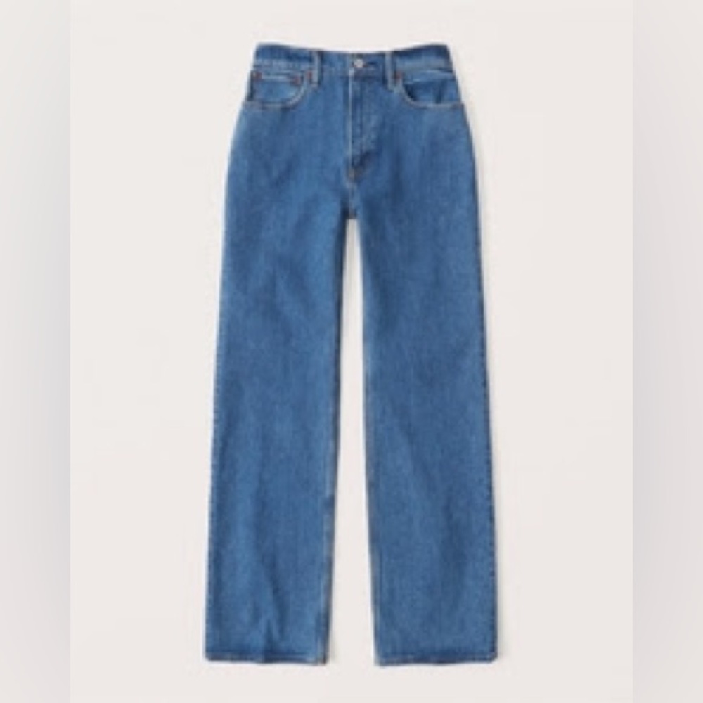 Abercrombie Curve Love 90s Ultra High Rise Relaxed Jeans 34 Short 34S 18 Medium